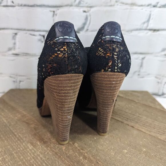 Feud Britannia Handmade shoes Snakeskin print chucky wedge style 6 mary janes - Picture 10 of 10